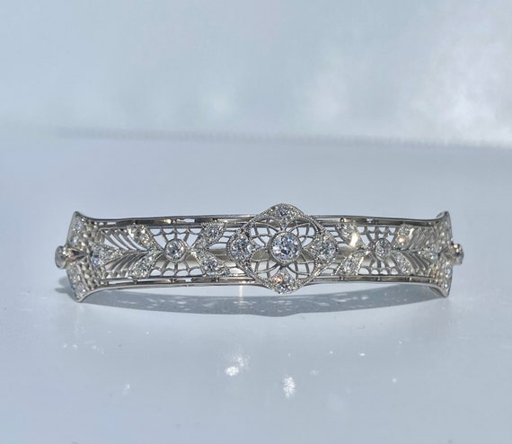 Art Deco Old European Cut Natural Diamond Bangle,… - image 5