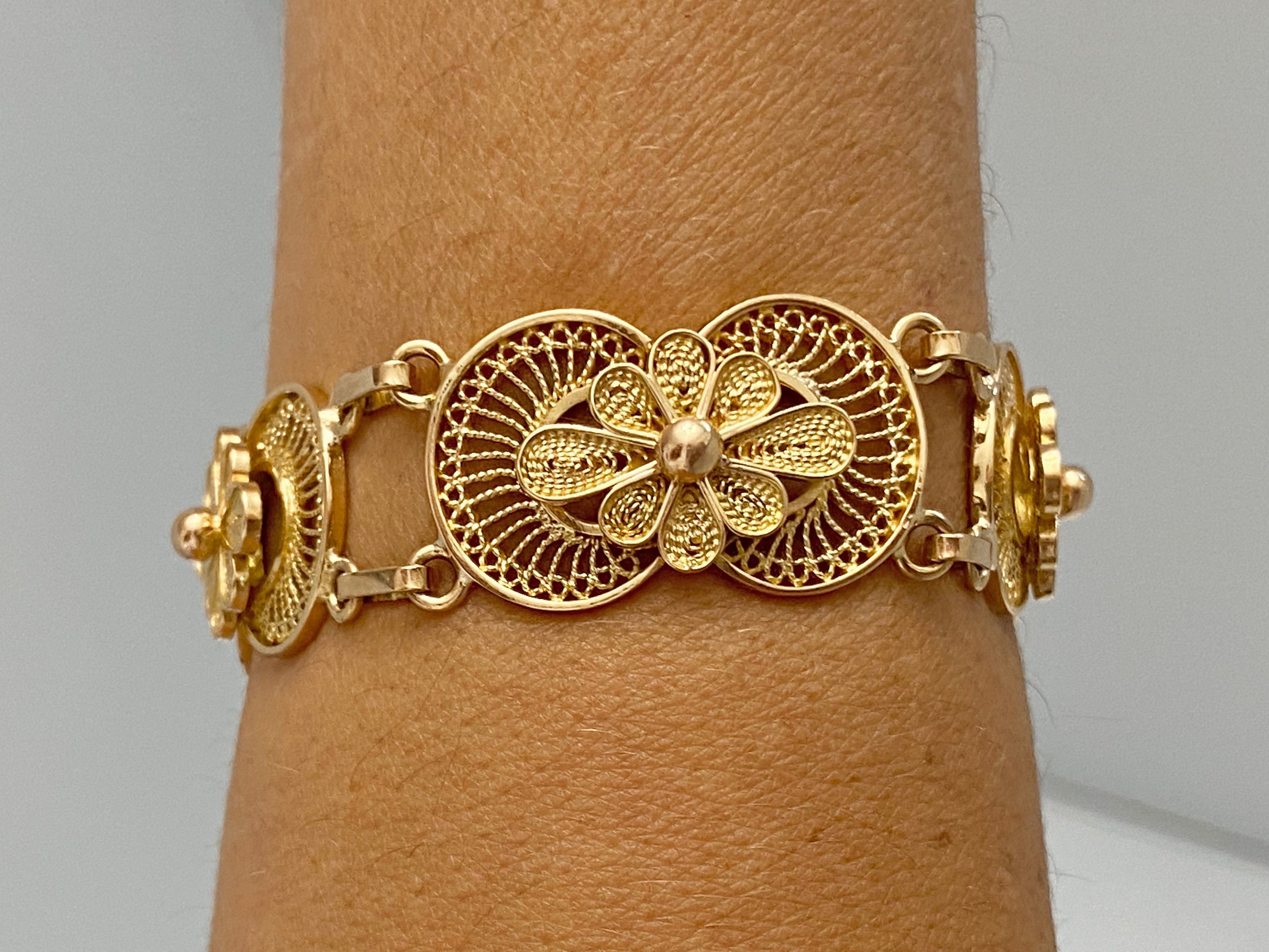 Wynameleri Set 3 Bracciali Aperti In Oro Rosa – Bracciali Sottili In Smalto Cloisonné Con Fiori – Gioiello Vintage Per Donna, Mamma, Amica