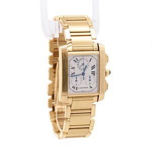Cartier Tank Française 1830 Chronograph 18k Gold Watch