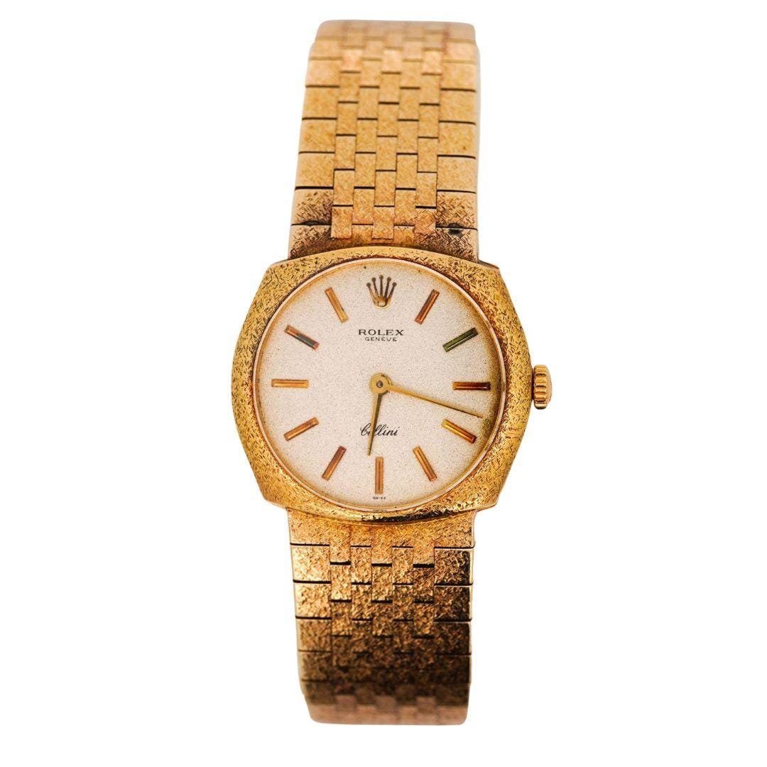 ulla johnson rose gold dress Rolex Cellini 18k Yellow Gold Dress Watch Reference 5109 from 1995 – Le  Petit Suisse main image 0