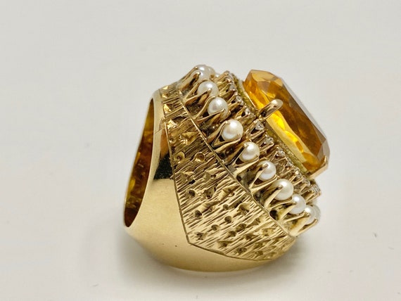 Retro Era Womens Ring / Antique 15 carat Citrine … - image 4