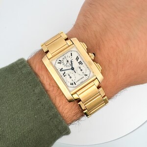 Cartier Tank Française 1830 Chronograph 18k Gold Watch
