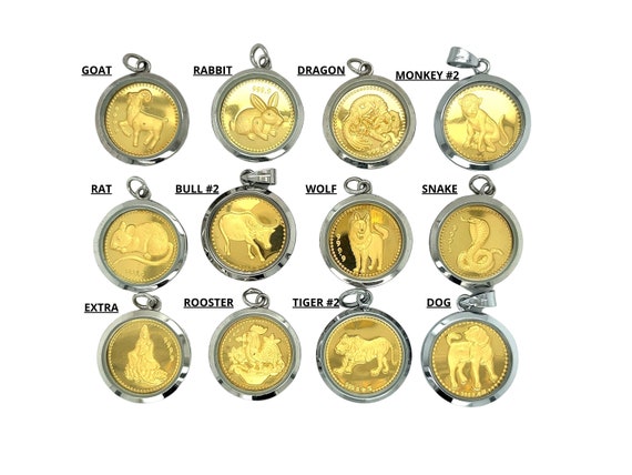24k Gold Zodiac Pendant / 24k Pure Gold Chinese Z… - image 2