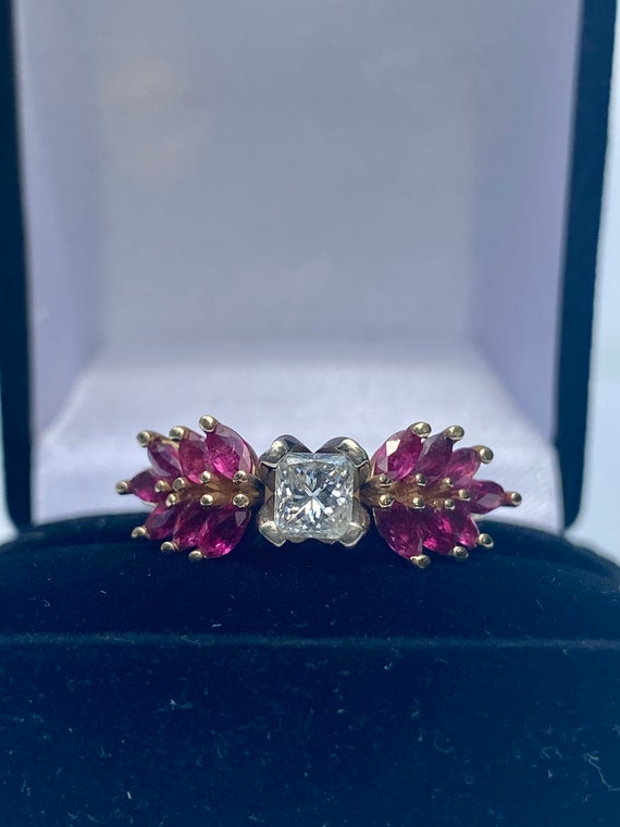 Natural Diamond and Ruby ring, Ruby and Diamond F… - image 4