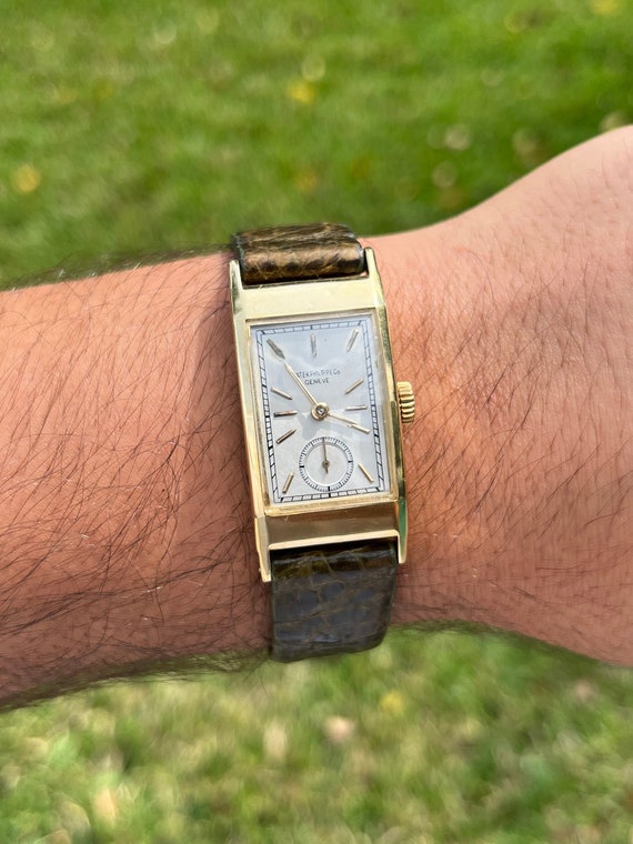 Patek Philippe Geneve 425J tegolino Wrist Watch Vintage Patek Philippe 1950 s Watch 18k Gold With Original Box Manual Wind Chronograph Etsy