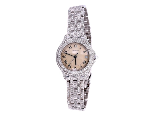 Vintage Cartier Ladies Watch with Round Diamonds … - image 2