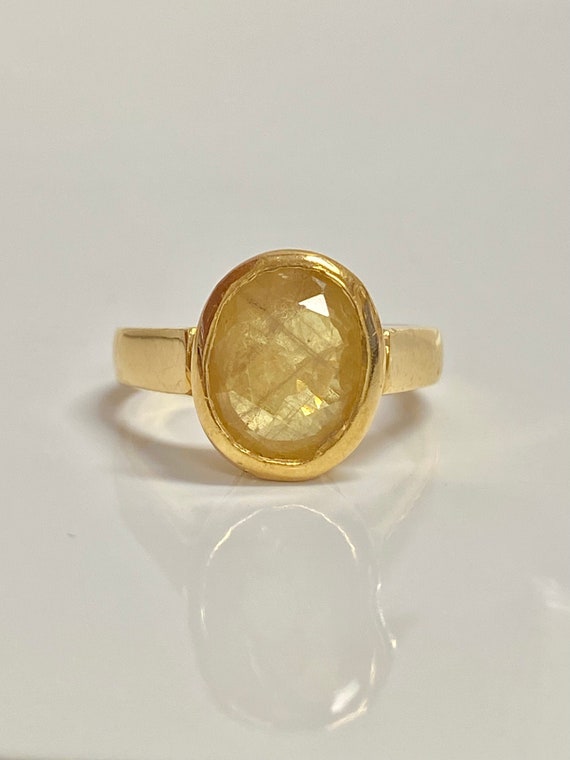 Vintage Yellow Sapphire Ring in 22k Solid Gold, Vi
