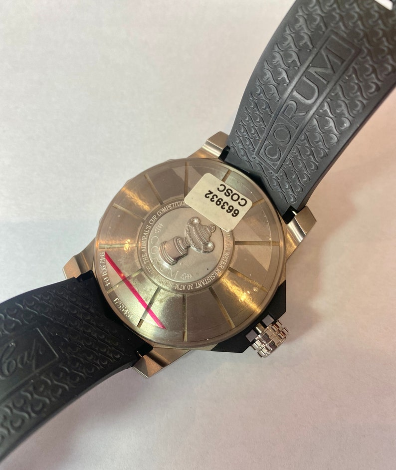Corum Admiral's Cup Competition 48mm Automatic Black Dial Watch, Corum Men's Admirals Cup Watch, Rubber Strap Corum Admirals Cup Watch image 3