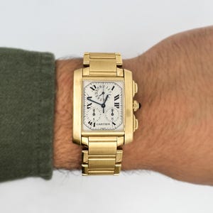 Cartier Tank Française 1830 Chronograph 18k Gold Watch