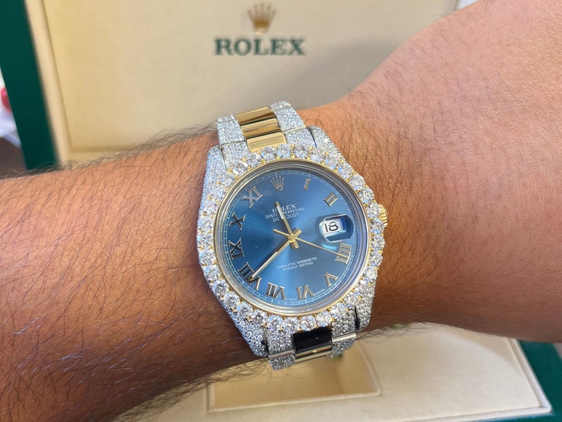 Blue Face Rolex Datejust Mens 42mm Iced Out Diamonds Mens - Etsy