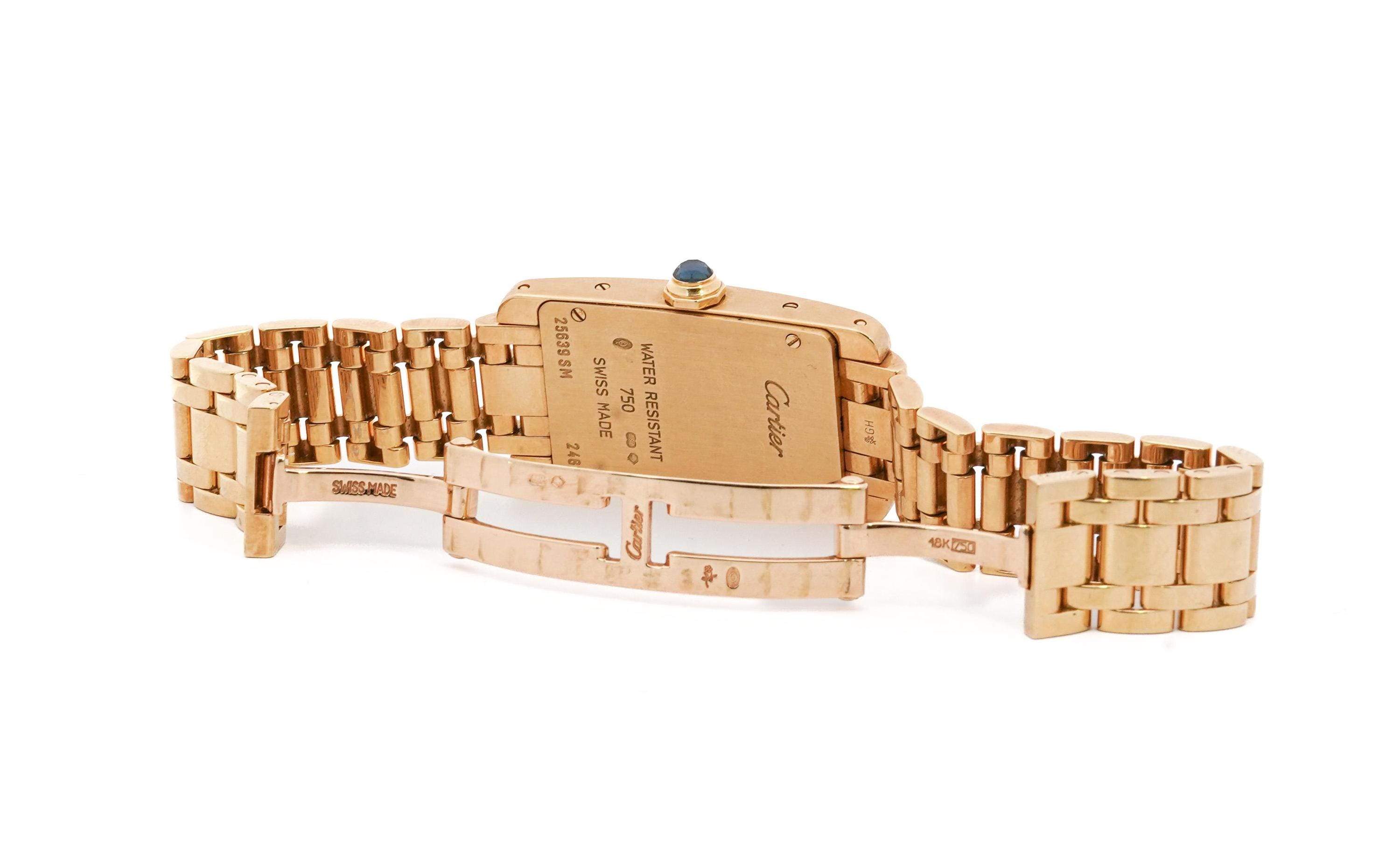 Cartier　vintage Vintage Cartier 20mm Tank Americaine 18k Yellow Gold Ladies