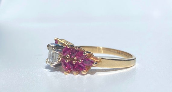Natural Diamond and Ruby ring, Ruby and Diamond F… - image 8