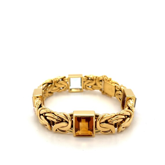 Byzantine Style 18k Gold Vintage Bracelet Multi G… - image 5