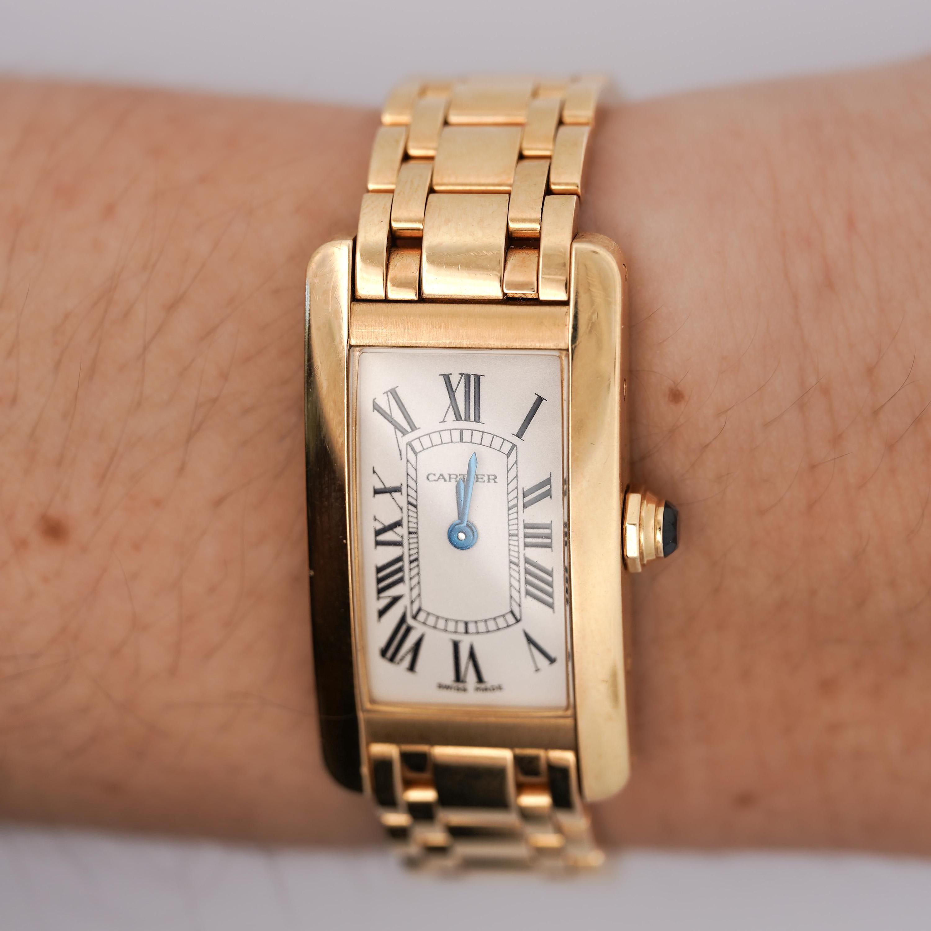 Vintage Cartier 20mm Tank Americaine 18k Yellow Gold Ladies Vintage Cartier 20mm Tank Americaine 18k Yellow Gold Ladies
