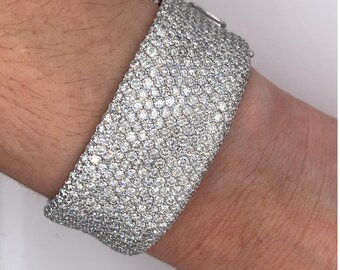 Vintage 20.40 CTW Round Cut Diamond Encrusted 14K White Gold