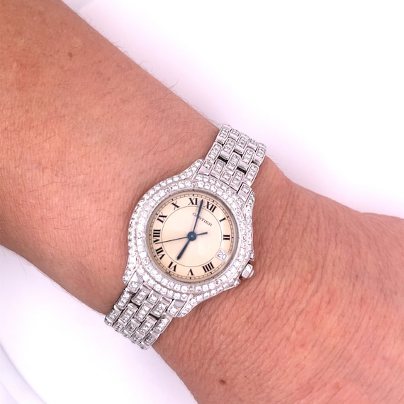 Vintage Cartier Ladies Watch with Round Diamonds … - image 7