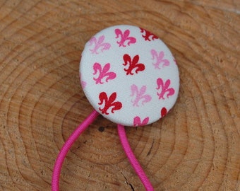 Hair gum.. Lily.. Lilies.. Fabric Knob 32 mm