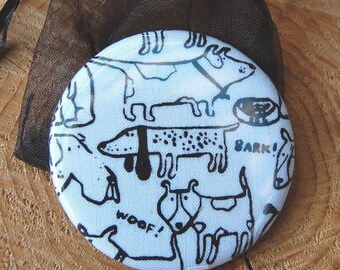 Taschenspiegel..Hund ..Hunde..Spiegel...Pocket mirror dogs dog cartoon