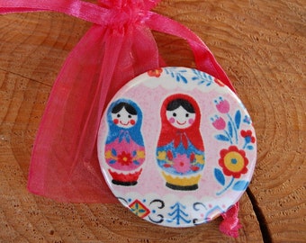 Pocket Mirror Matryoshka Russian Doll Mirror for the Pocket Mirror Matryoshka