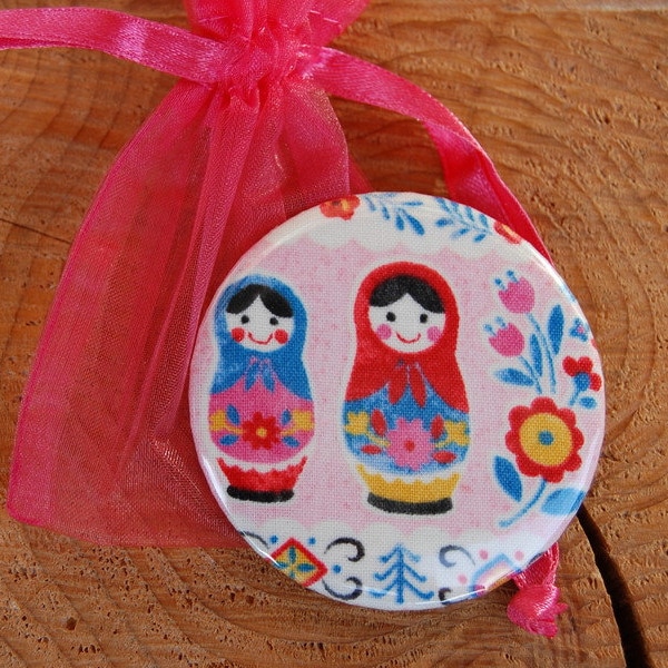 Pocket Mirror Matryoshka Russian Doll Mirror for the Pocket Mirror Matryoshka