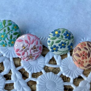 Fabric button forget-me-not 3 colors 20.5 mm fabric covered button fabric covered button forgot-me-not 4 colors image 3