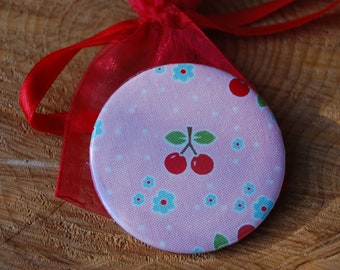 Taschen-Spiegel  Kirsche Kirschen Dots Punkte Spiegel pocket mirror cherry Polka dots