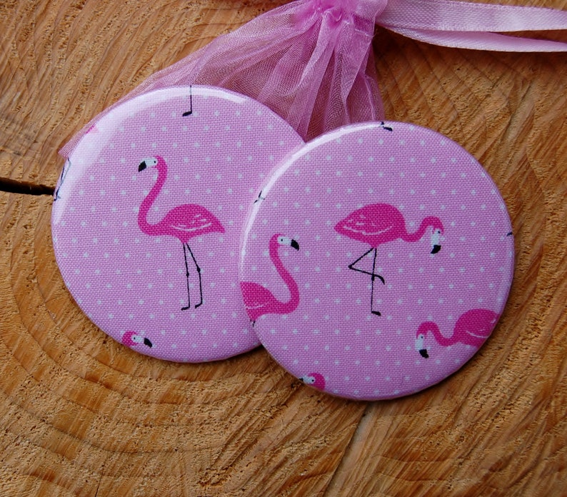 Pocket Mirror Flamingo Pink Dots Spiegel pocket spiegel roze flamingo stippen afbeelding 2
