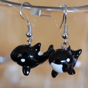 Earrings Whale Orca Earrings whale killewhale earhooks ocean image 1