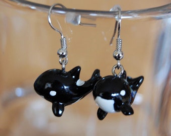 Ohrhänger    Wal     Orca  Ohrringe whale killewhale earhooks ocean