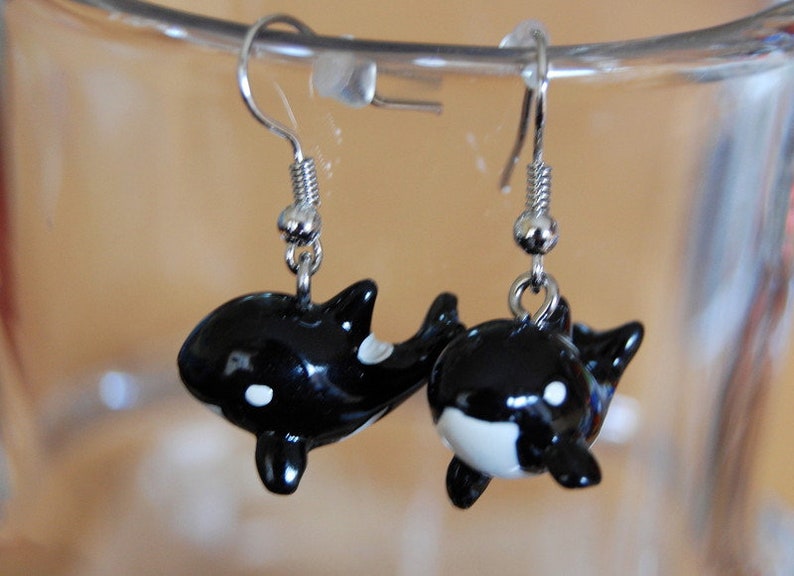 Ohrhänger Wal Orca Ohrringe whale killewhale earhooks ocean Bild 1