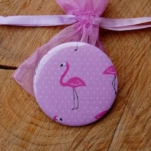 Pocket Mirror Flamingo Pink Dots Spiegel pocket spiegel roze flamingo stippen afbeelding 1