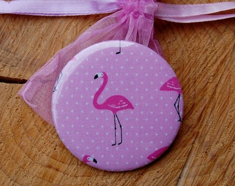 Pocket Mirror Flamingo Pink Dots Spiegel pocket spiegel roze flamingo stippen