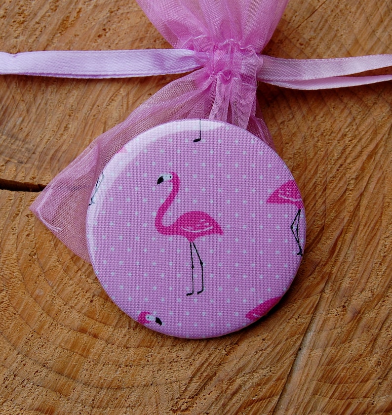 Pocket Mirror Flamingo Pink Dots Spiegel pocket spiegel roze flamingo stippen afbeelding 1