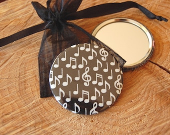 Miroir de poche Pocket mirror notes clef