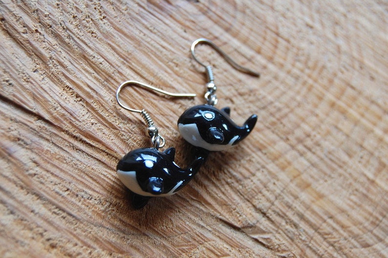 Earrings Whale Orca Earrings whale killewhale earhooks ocean image 3