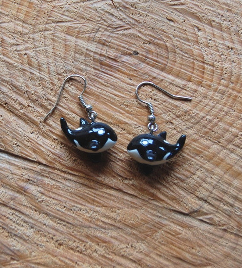 Earrings Whale Orca Earrings whale killewhale earhooks ocean image 2