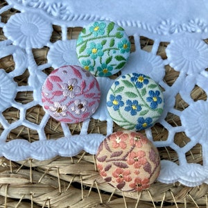 Fabric button forget-me-not 3 colors 20.5 mm fabric covered button fabric covered button forgot-me-not 4 colors image 1