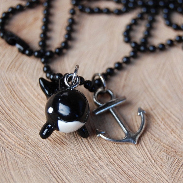 Kugel-Kette Orca  Wal Kette Anker anchor whale ballchain