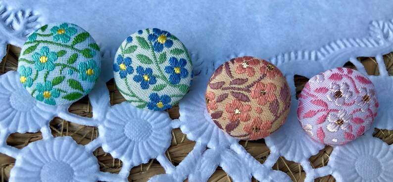 Fabric button forget-me-not 3 colors 20.5 mm fabric covered button fabric covered button forgot-me-not 4 colors image 2