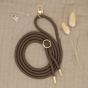 Universele mobiele telefoonketting met karabijnhaak en optioneel met patch om om de nek te hangen met verwisselbaar koord voor mobiele telefoonband om te verschonen