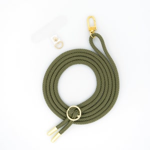 Universal cell phone chain with carabiner and optional patch with interchangeable cord cell phone strap in many colors