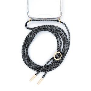 Chaîne pour téléphone portable avec étui à accrocher autour du cou avec cordon interchangeable dragonne pour téléphone portable à changer en argent ou en or
