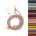 Universal cell phone chain with carabiner and optional with patch with interchangeable cord cell phone strap in many colors product logo