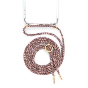 Chaîne pour téléphone portable avec étui à accrocher autour du cou avec cordon interchangeable dragonne pour téléphone portable à changer en argent ou en or