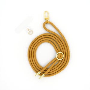 Universal cell phone chain with carabiner and optional patch with interchangeable cord cell phone strap in many colors