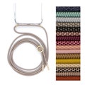 Mobile phone chain with case cover for hanging with interchangeable cord mobile phone strap for changing in silver or gold product logo