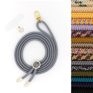 Universele mobiele telefoonketting met karabijnhaak en optioneel met patch om op te hangen met verwisselbaar koord mobiele telefoonriem om te veranderen in vele kleuren