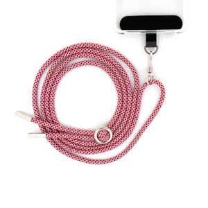Universal cell phone chain with carabiner and optional with patch with interchangeable cord cell phone strap in many colors image 6