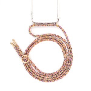 Mobile phone chain with case cover with exchangeable cord to hang around mobile phone strap to change in silver or gold - strap in UNICORN