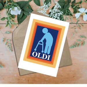 Cartão de aniversário engraçado Oldi digital para download